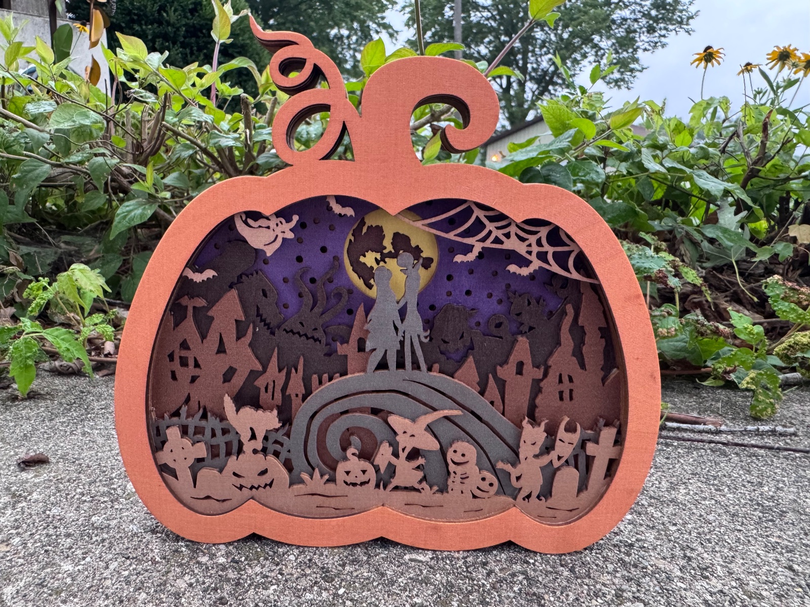 Pumpkin Nightmare Christmas Layered Wood Decor