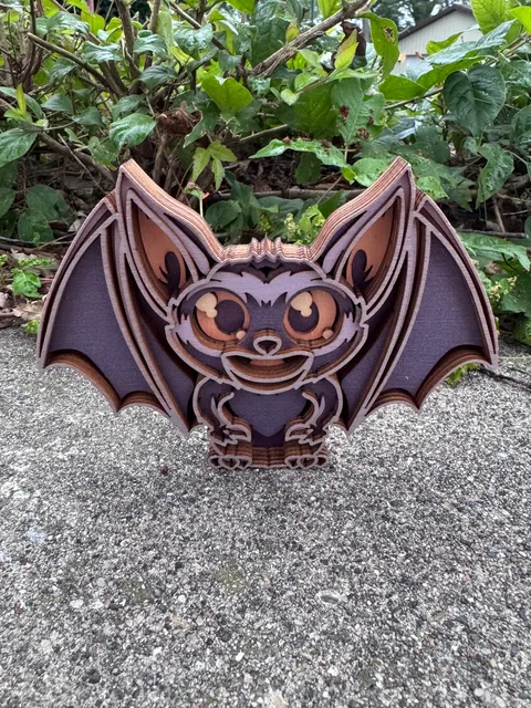 Bat Layered Wood Decor