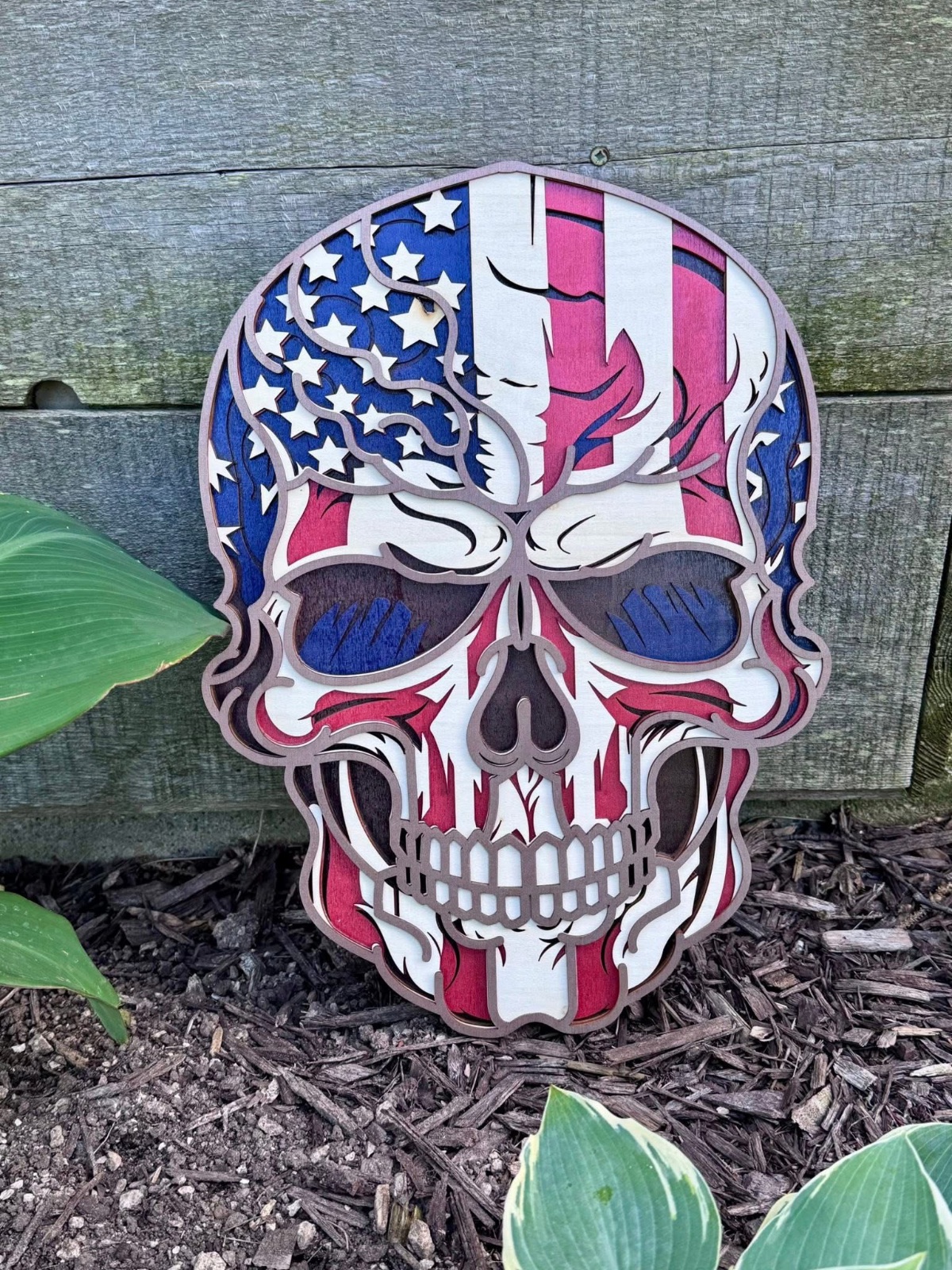 America Skull Layered Wall Decor