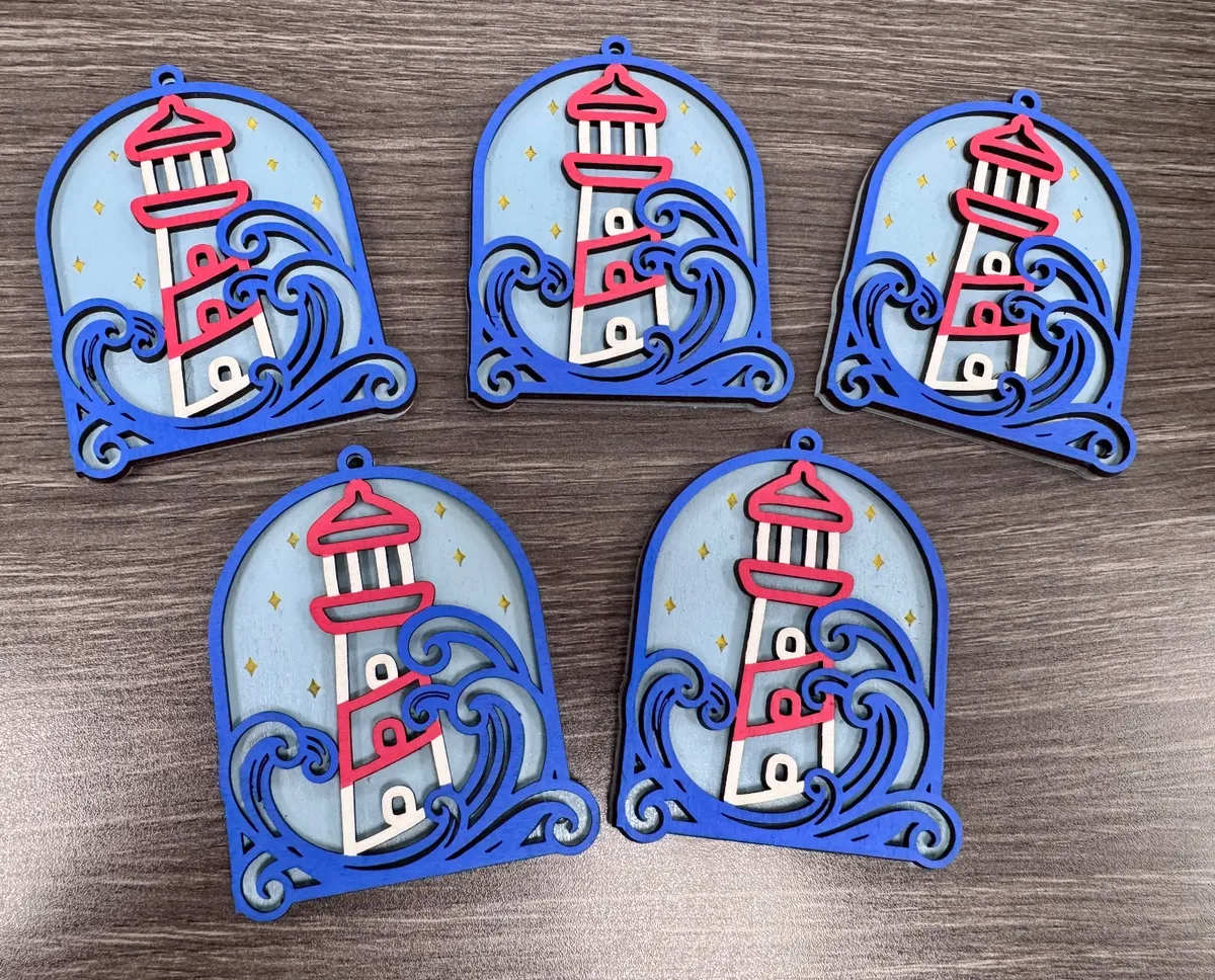 Lighthouse Wave Christmas Ornament