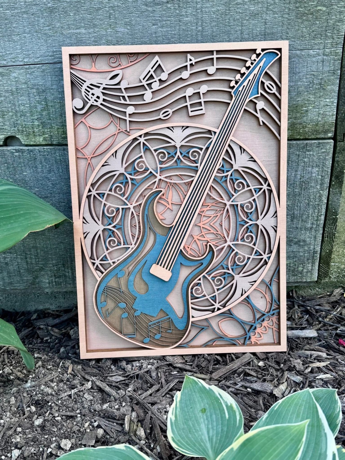 Electric Guitar Layered Wall Decor