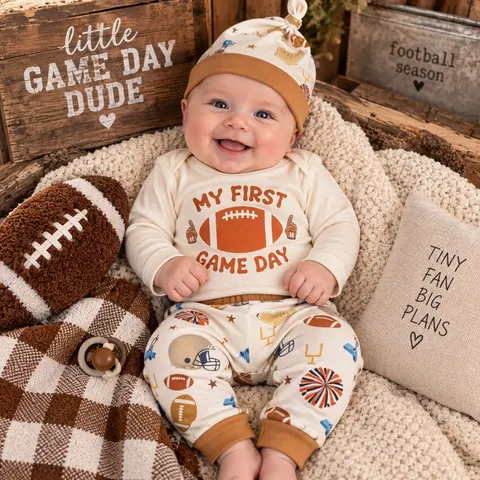 BABY BOY MY FIRST GAME DAY 3pc OUTFIT