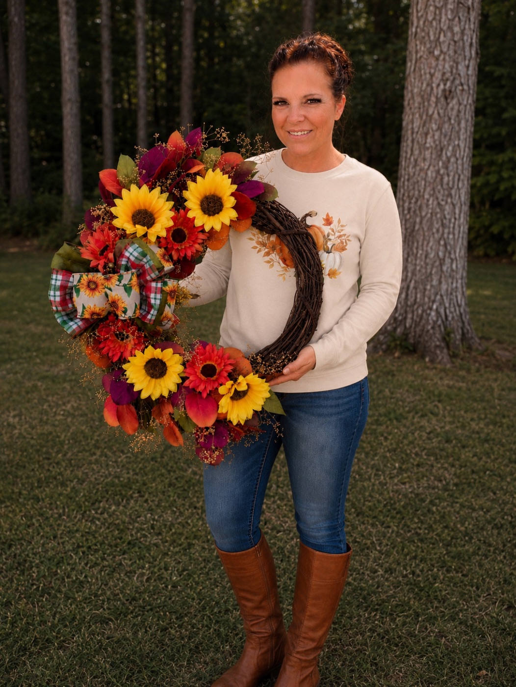 Fall Sunflower Grapevine Wreath