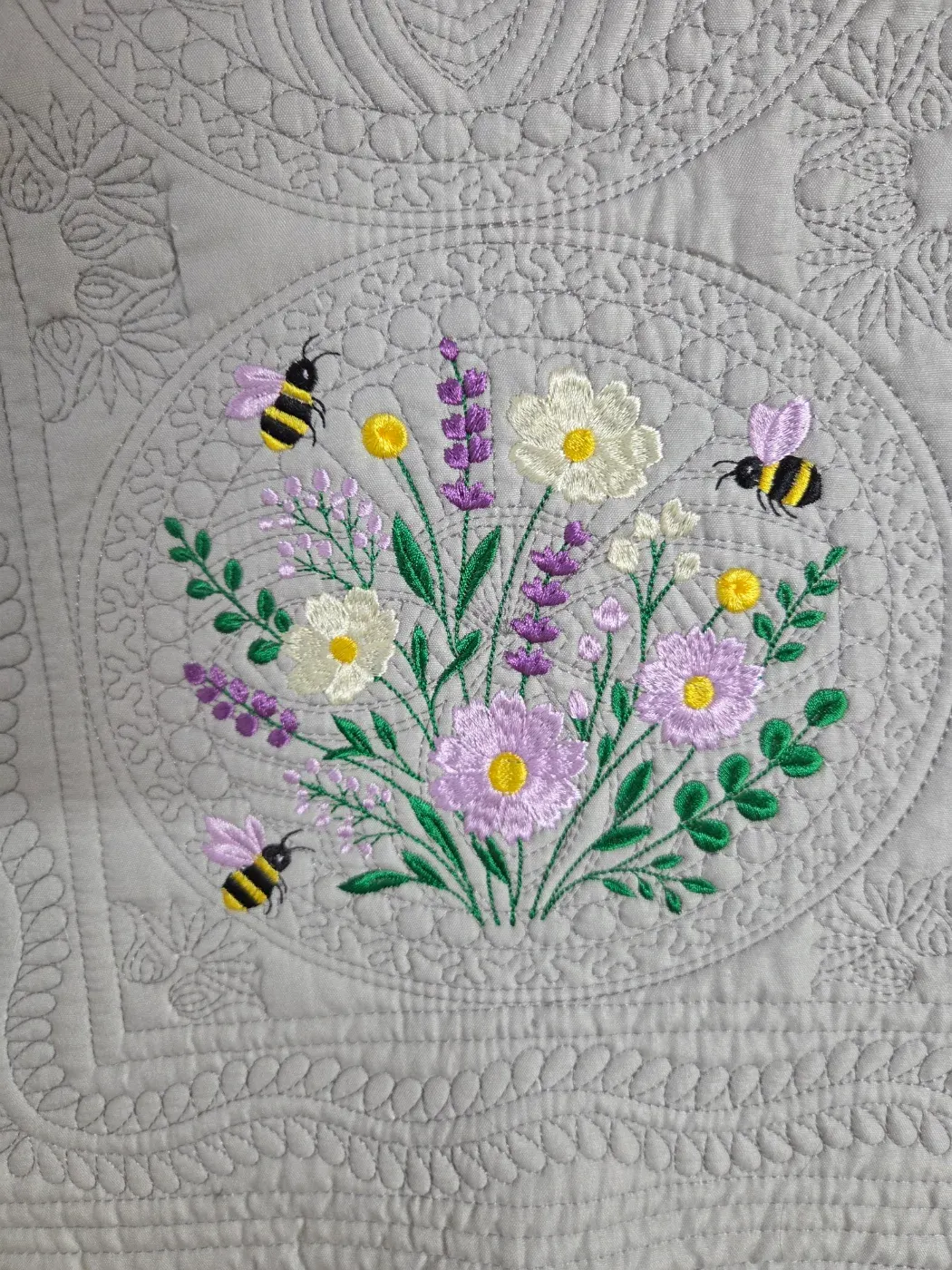 Bee and wildflower table runner