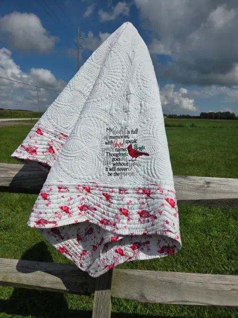 Cardinal Trim memory quilt