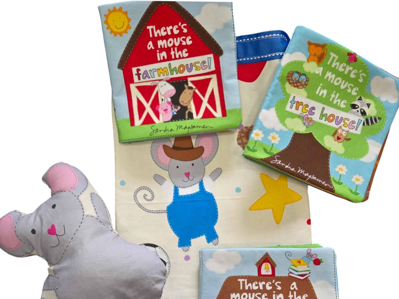 There's a mouse in the farmhouse, treehouse, and schoolhouse
