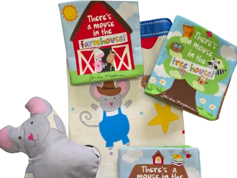 There's a mouse in the farmhouse, treehouse, and schoolhouse