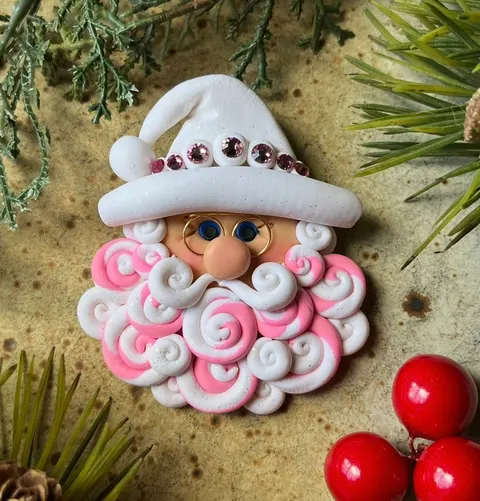 Pretty in Pink Santa