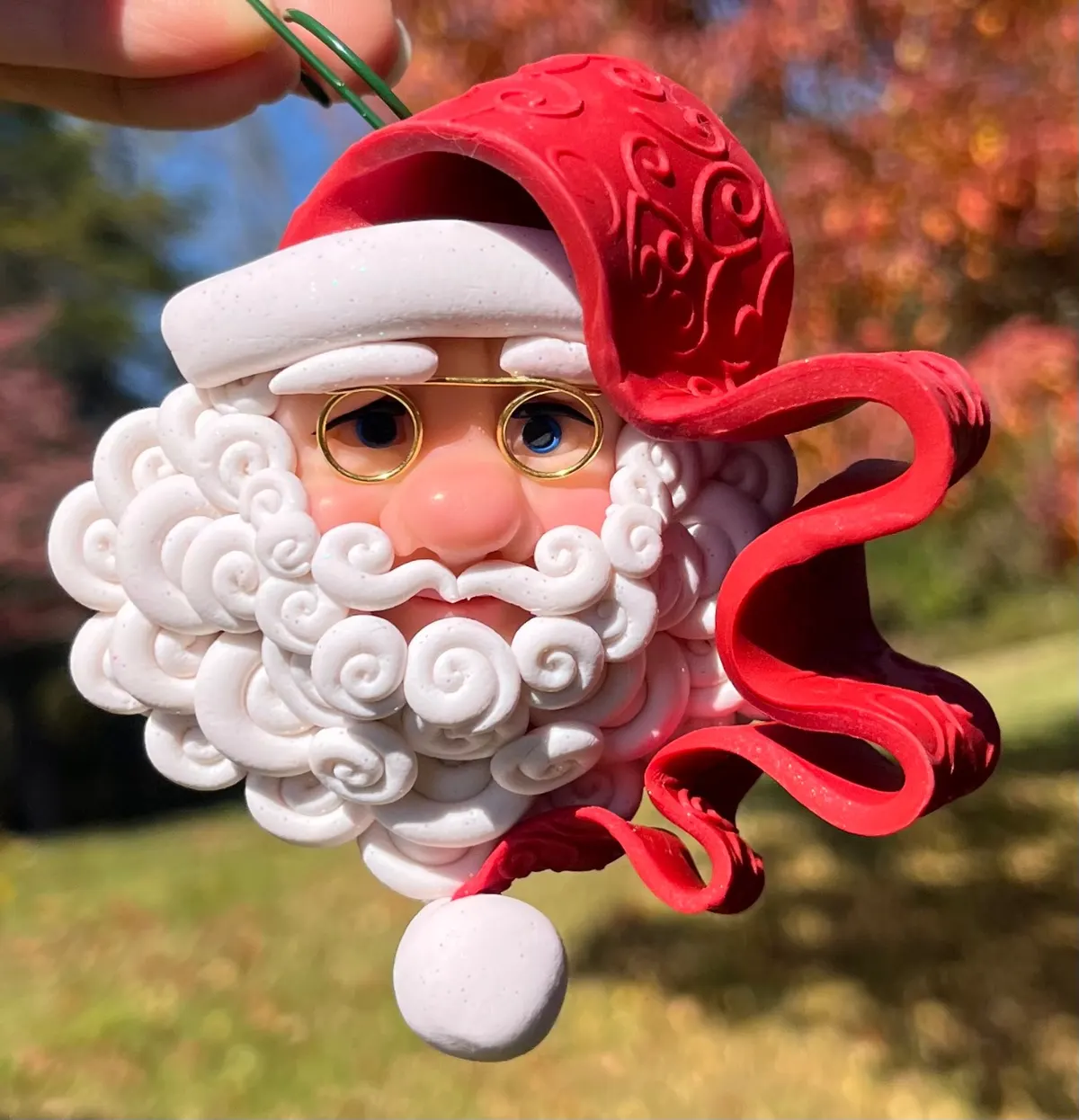 Embossed long hat Santa