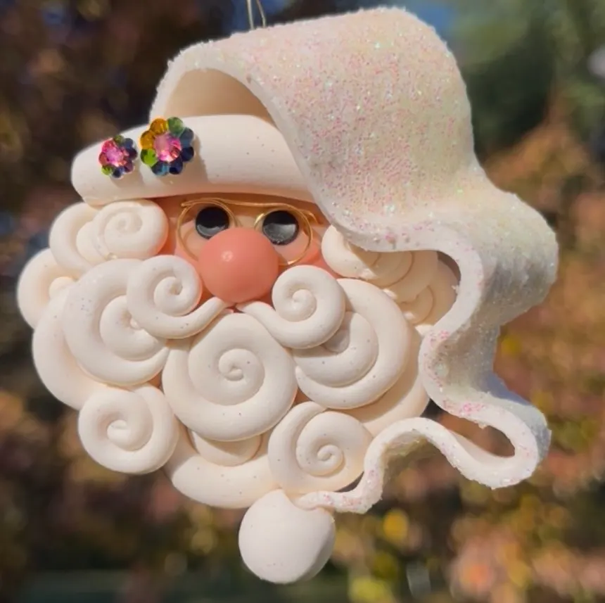 Handmade Polymer Clay Santa