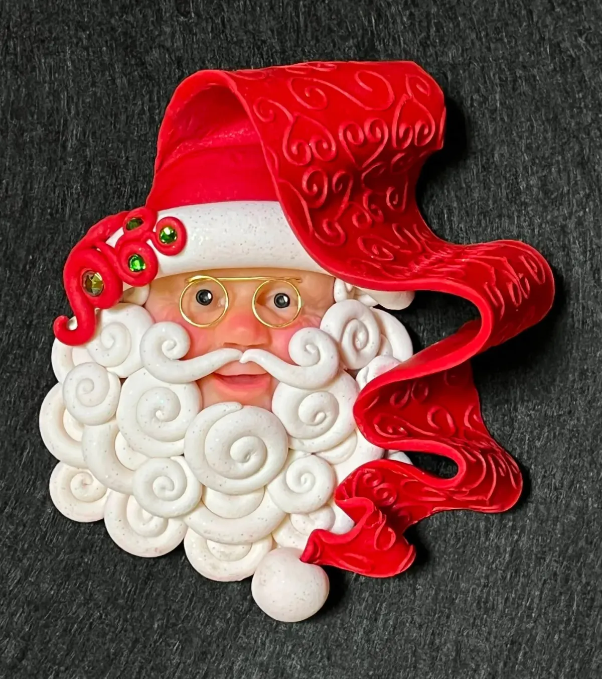 Handmade Polymer Clay Santa