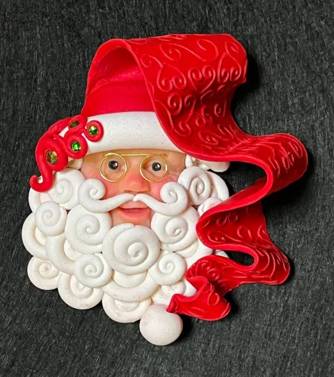 Handmade Polymer Clay Santa