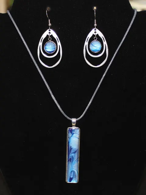 Necklace & Earrings Combo Blue
