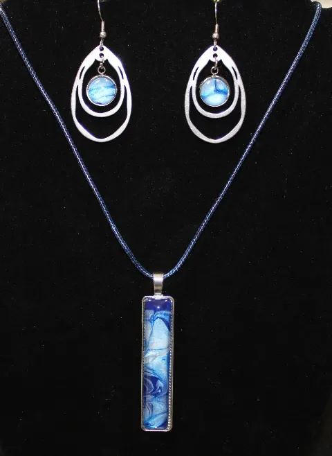 Necklace & Earrings Combo Blue