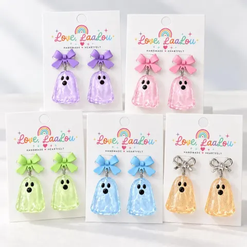 Handmade Resin Ghost Earrings