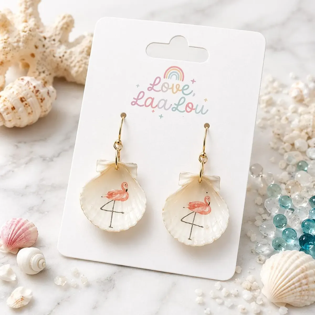 Flamingo Shell Earrings