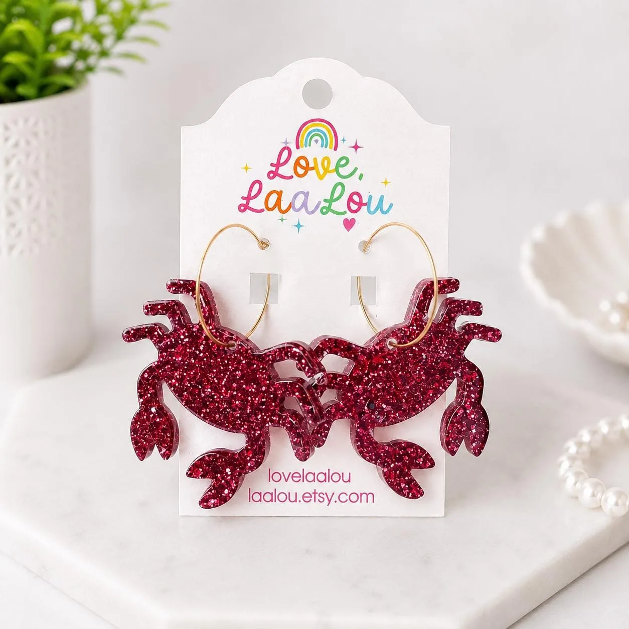 Red Crab Earrings
