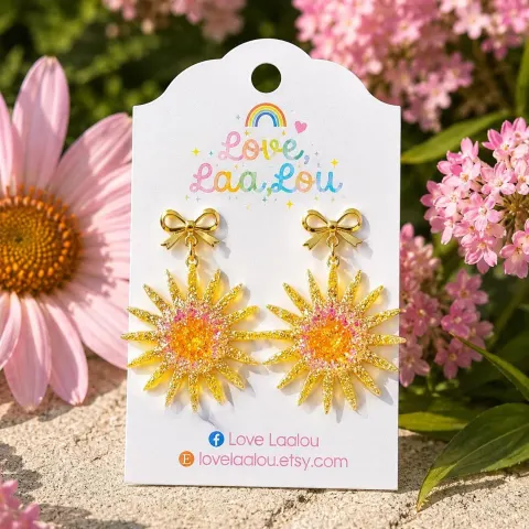 Glitter Sun Earrings
