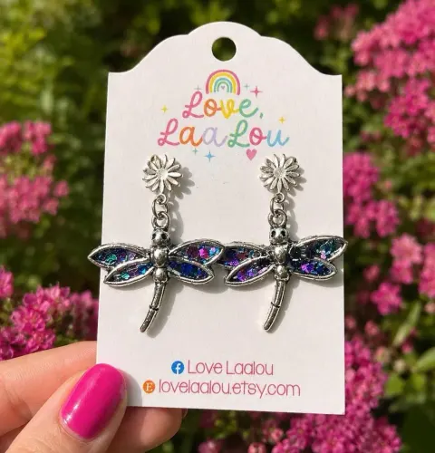 Dragonfly Shaped Dangle Earrings