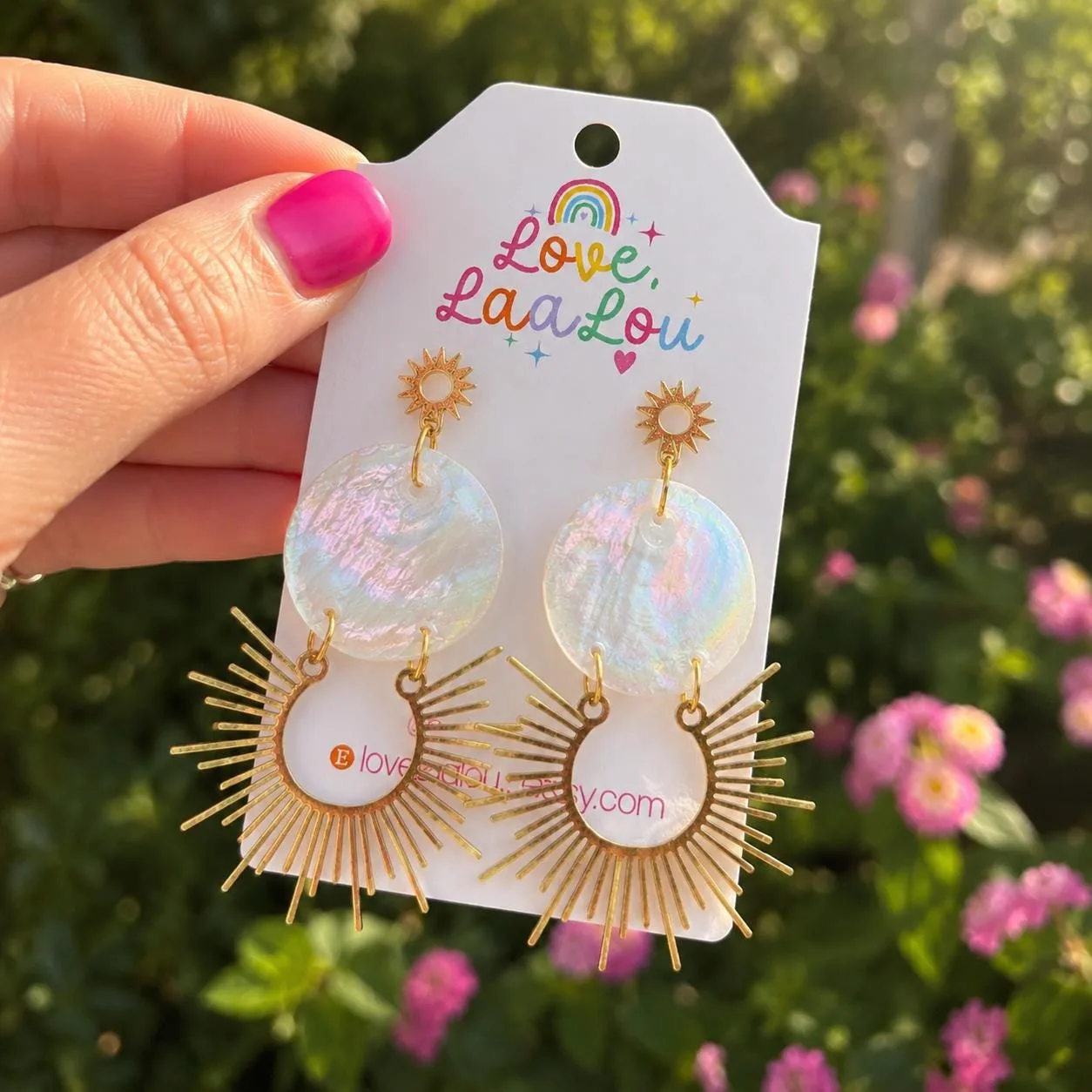 Iridescent Shell Resin Dangles