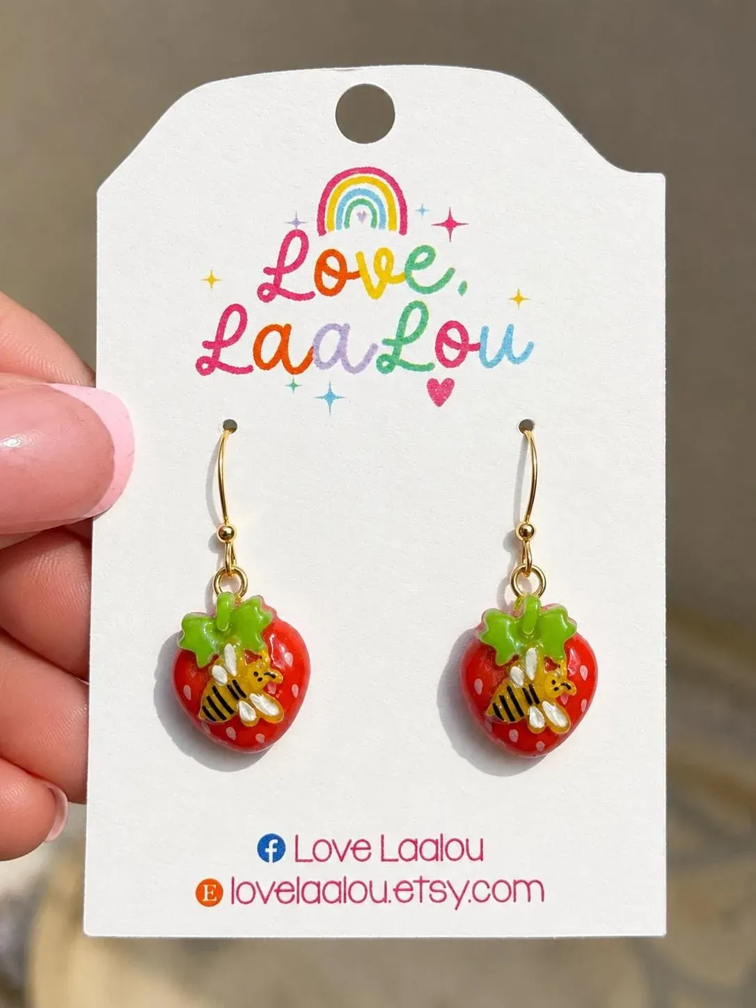 Strawberry Bee Earrings
