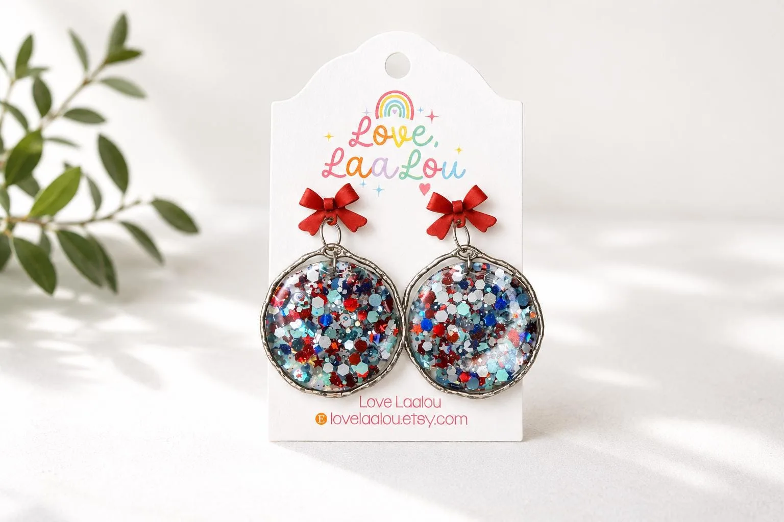 Red White & Blue Dangle Earrings