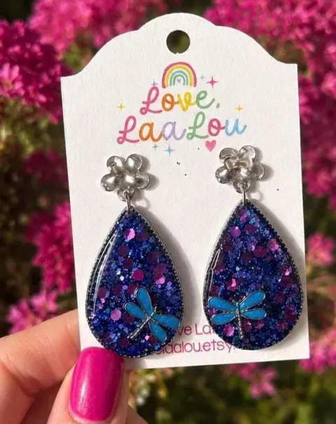 Teardrop Dragonfly Earrings